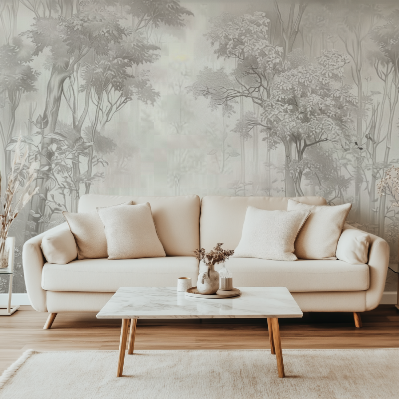 Trendy Sepia Forest Wallpaper