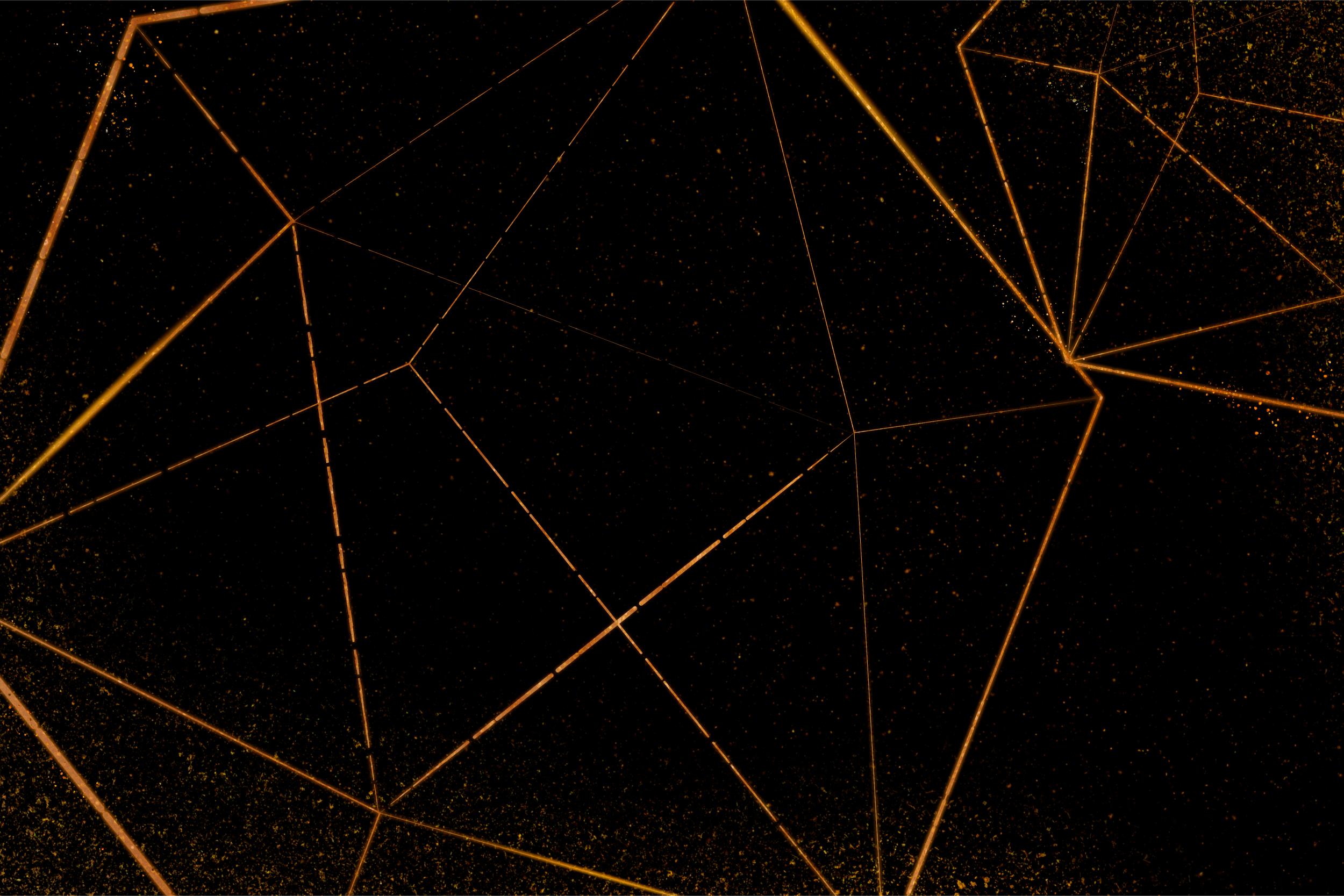 Zwart en gouden art deco wallpaper