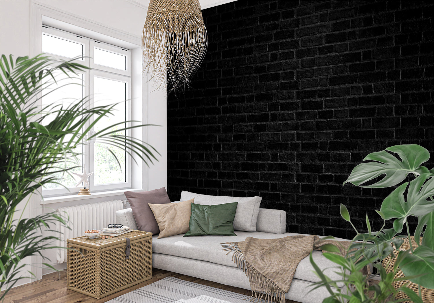 Papier Peint Brique Noire