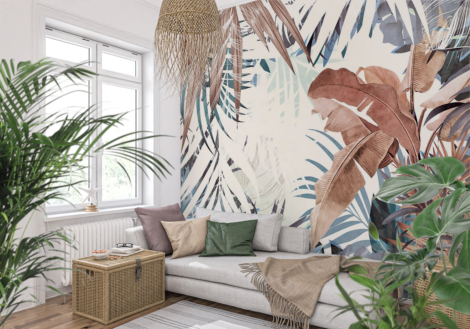 Papier Peint Feuillage Jungle Exotique