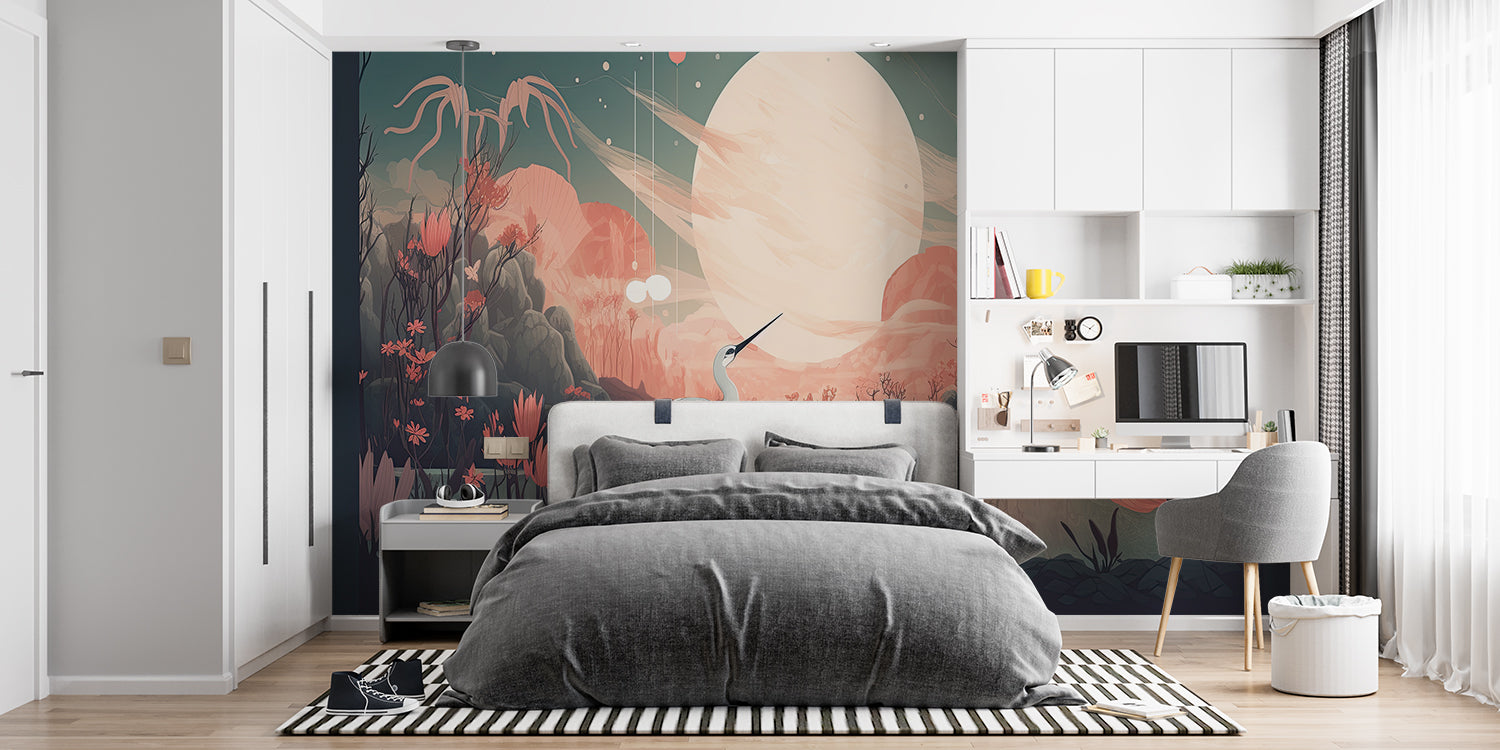 Papier Peint Grues Japonaises