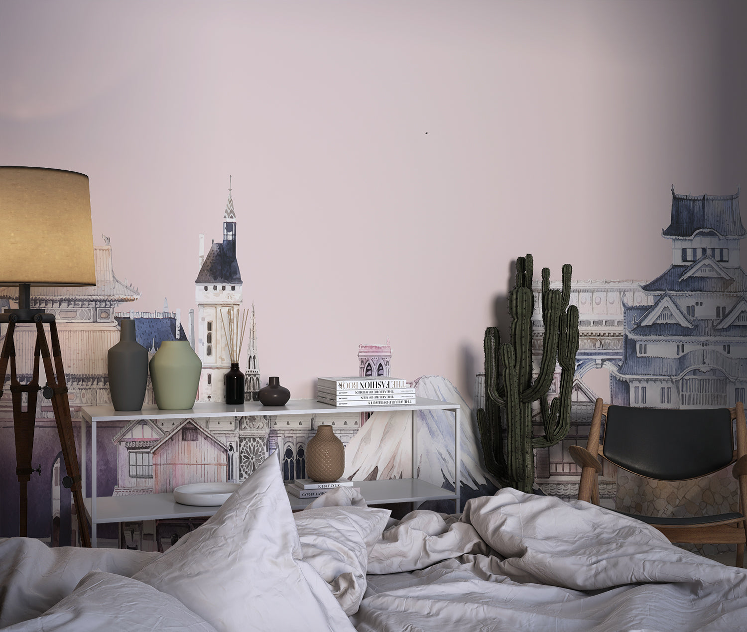 Papier Peint Japonais Rose