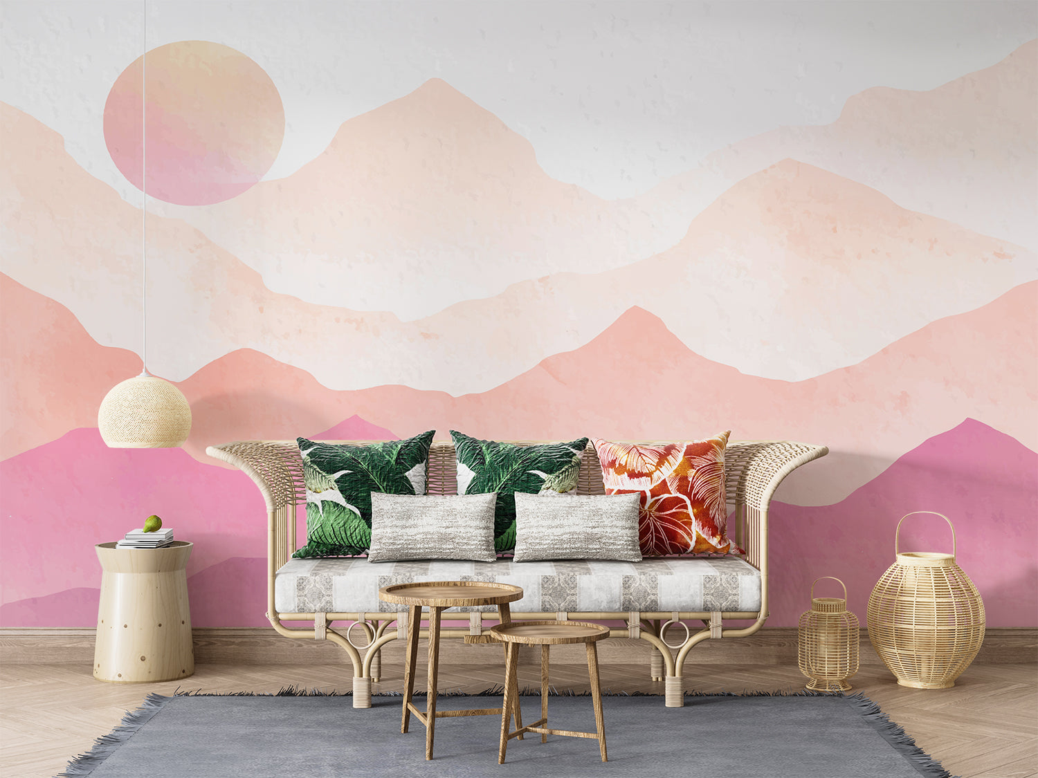 Papier Peint Montagne Rose