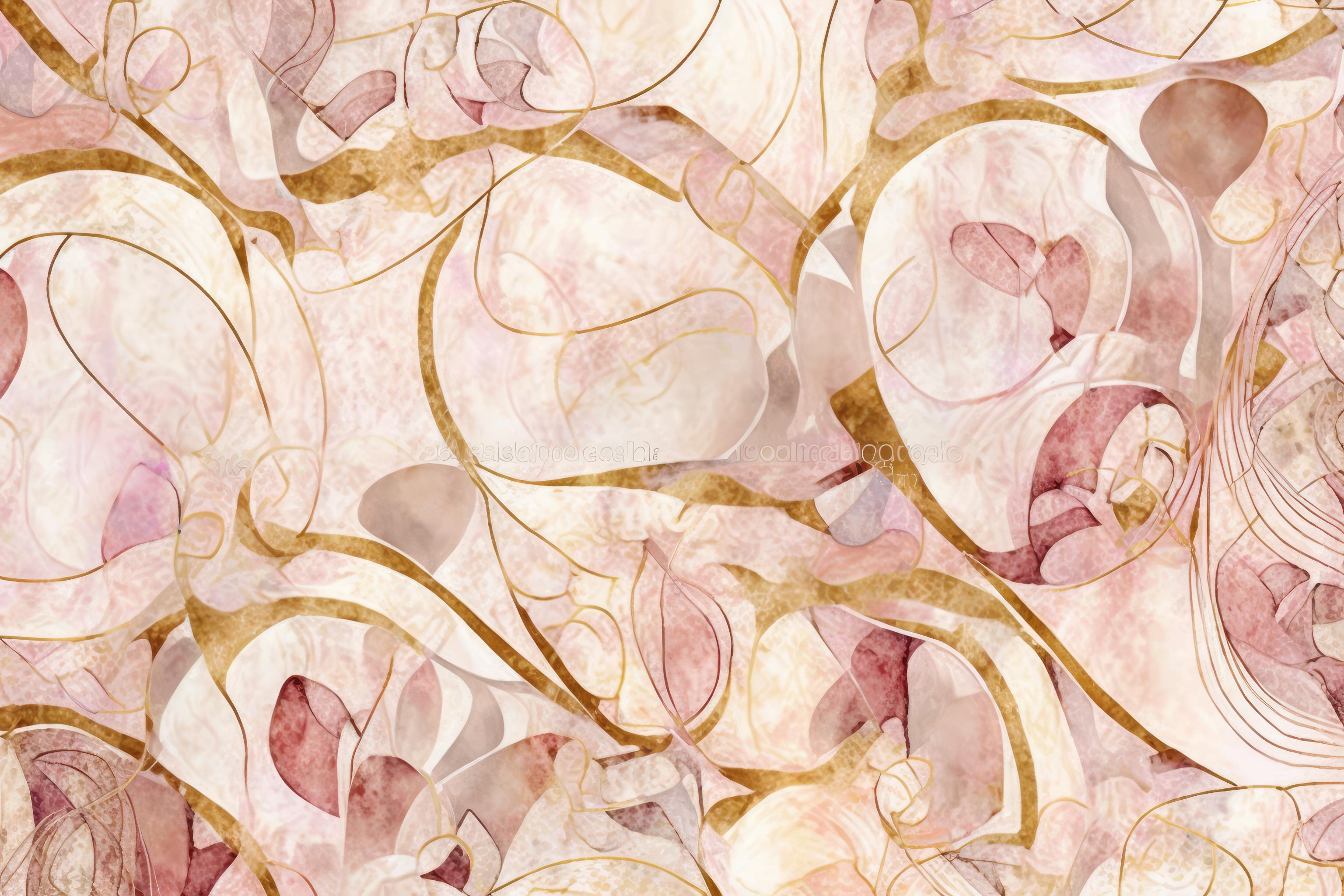 Roze en gouden behang