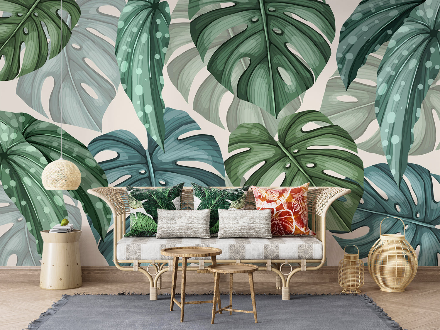 Papier Peint Salle De Bain Feuillage