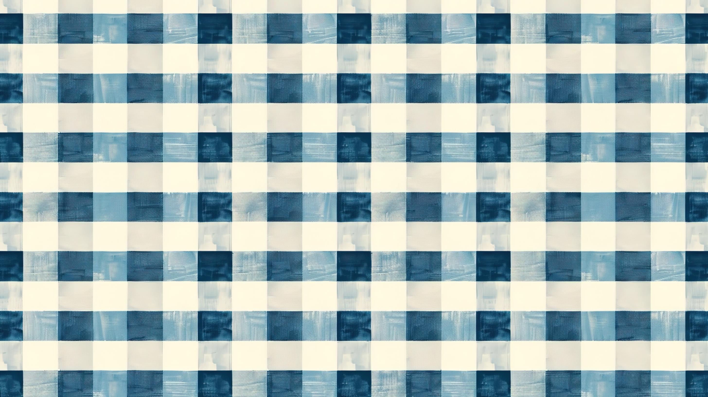 Blauw gingbaar behang