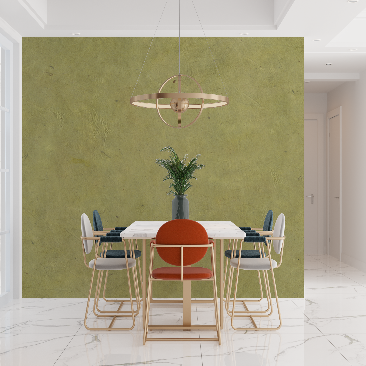 Papier Peint Vert Olive - design