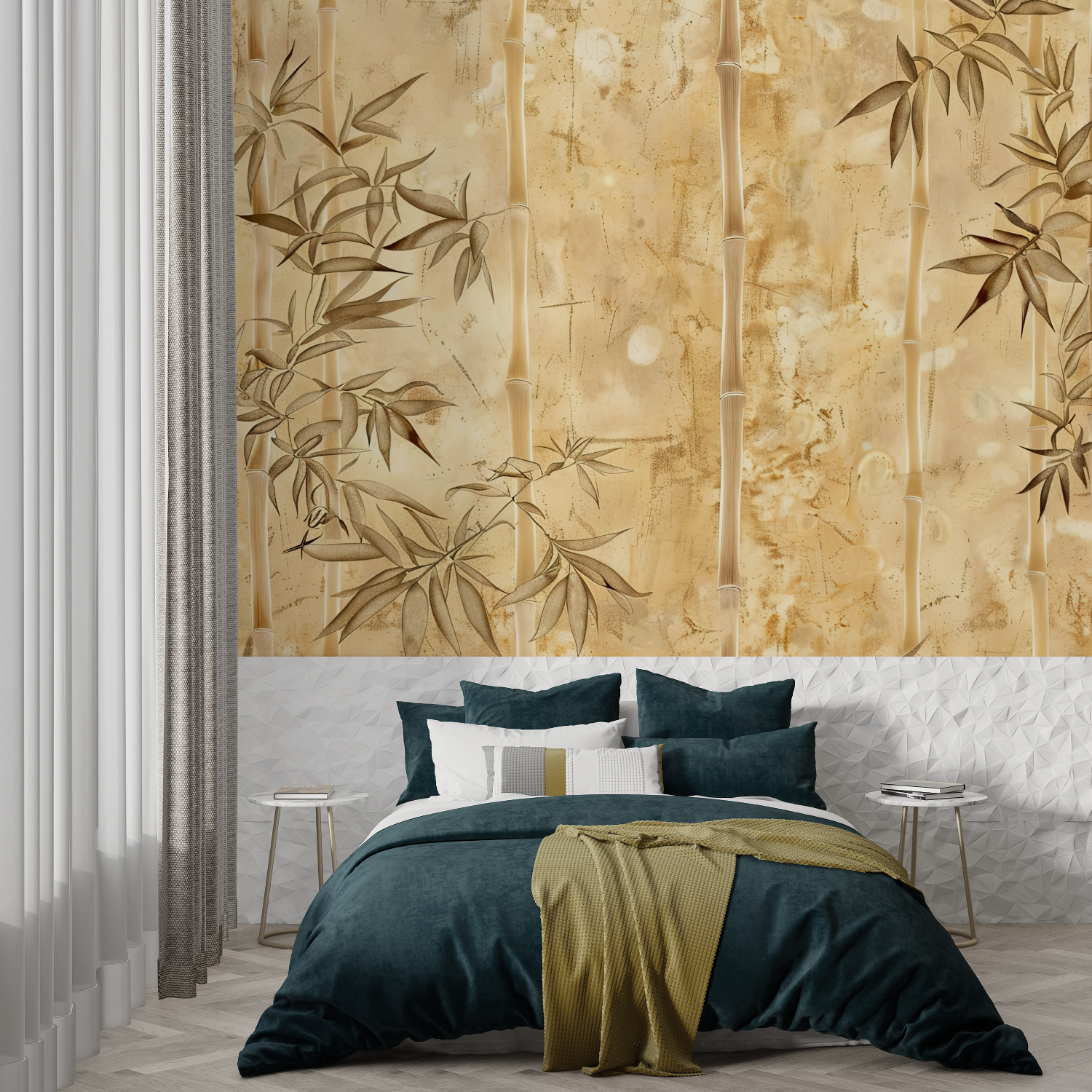 Beige Bamboo Design Wallpaper - Second Image