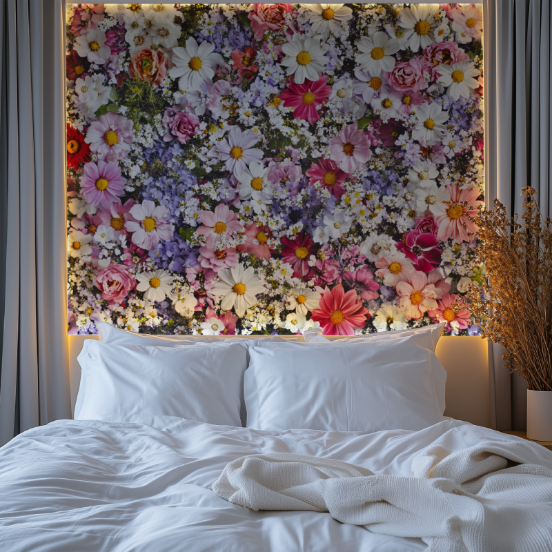 Papier peint fleur cosmos chambre premium