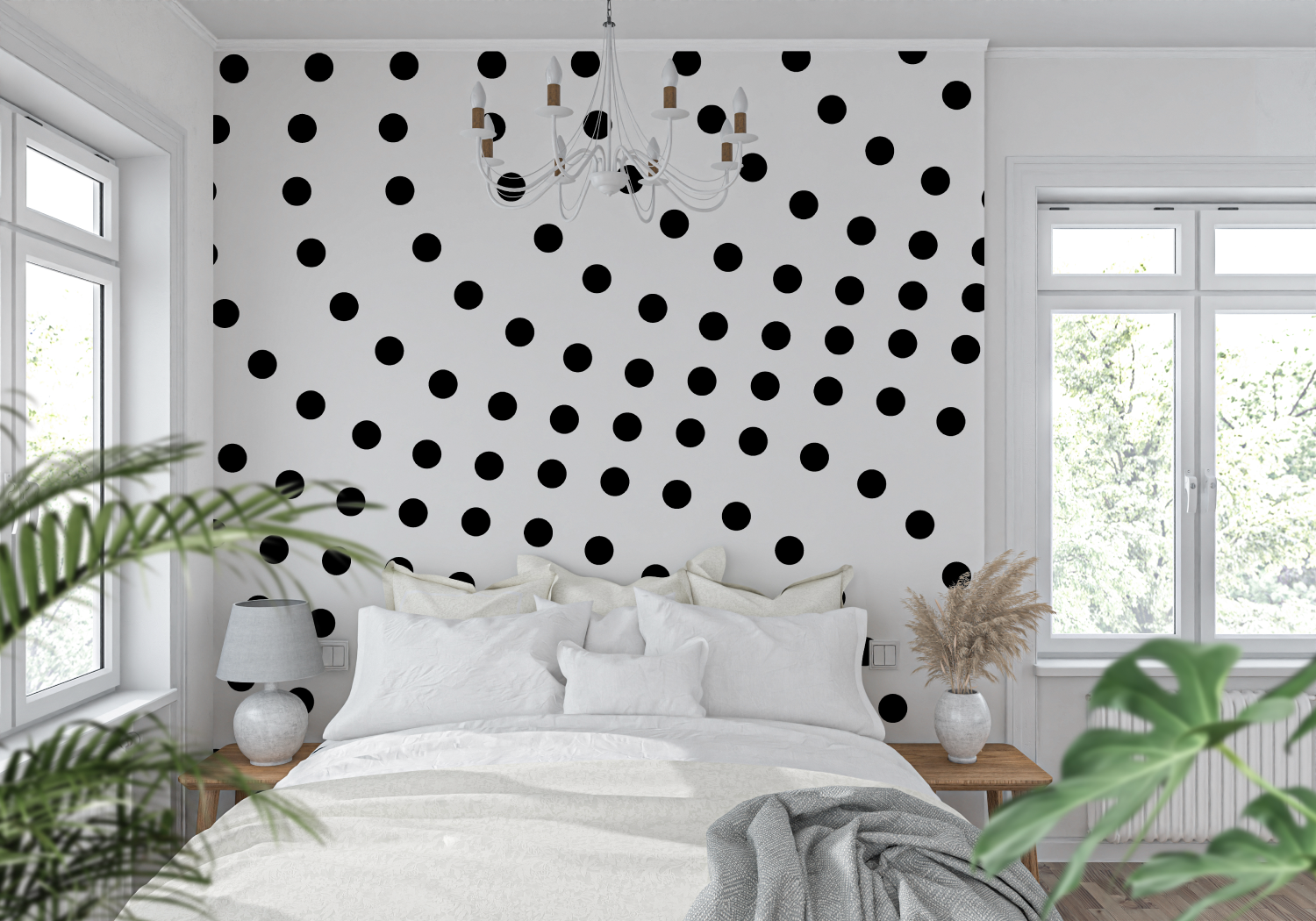 Papier Peint Fond Noir Fleur - tendance mur