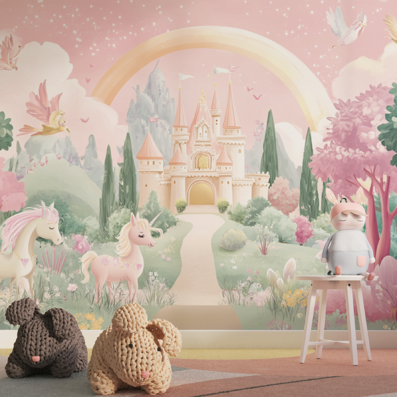 Papier peint princesse royaume ...ciel tapisserie pour fille