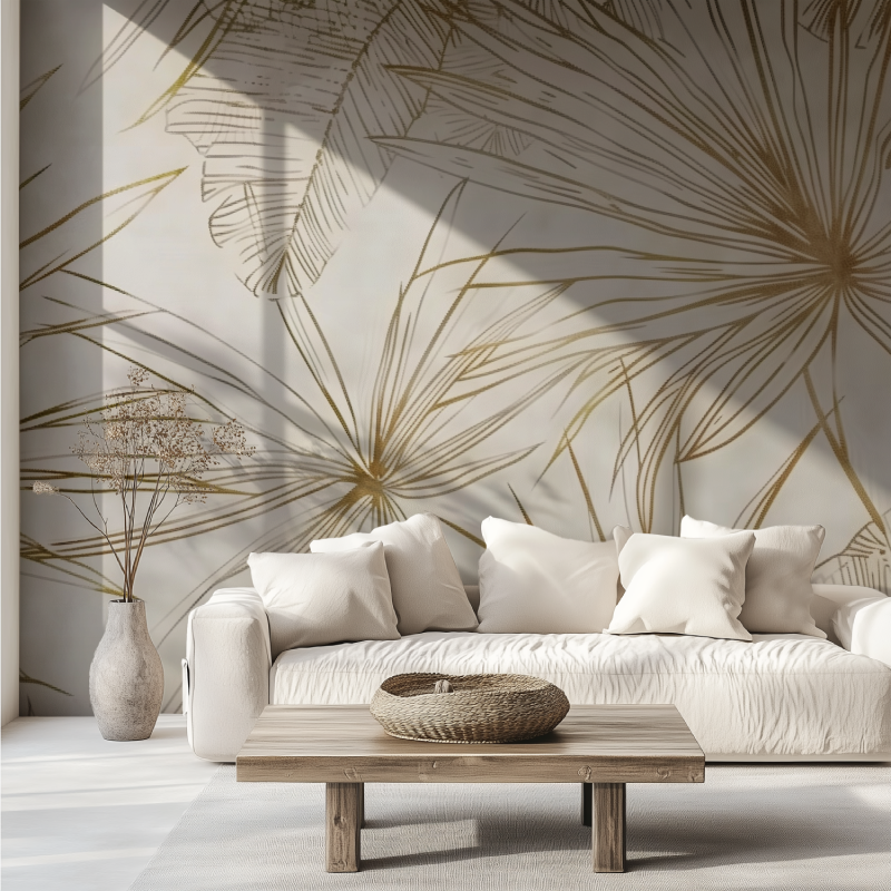 Papier peint panoramique illustration canape tendance