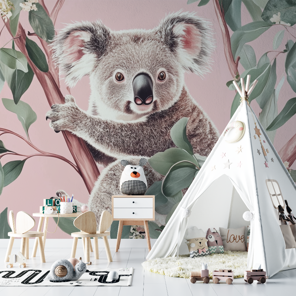 Papier peint koala au lever du jour chambre bebe