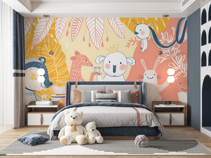 Papier Peint Enfant Animaux Tendance - tapisserie ado