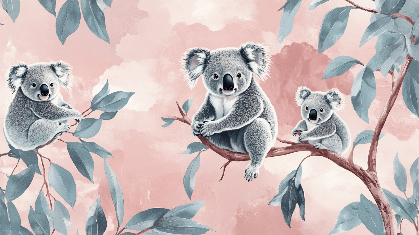 Papier Peint Koala Et Ciel Poudreux