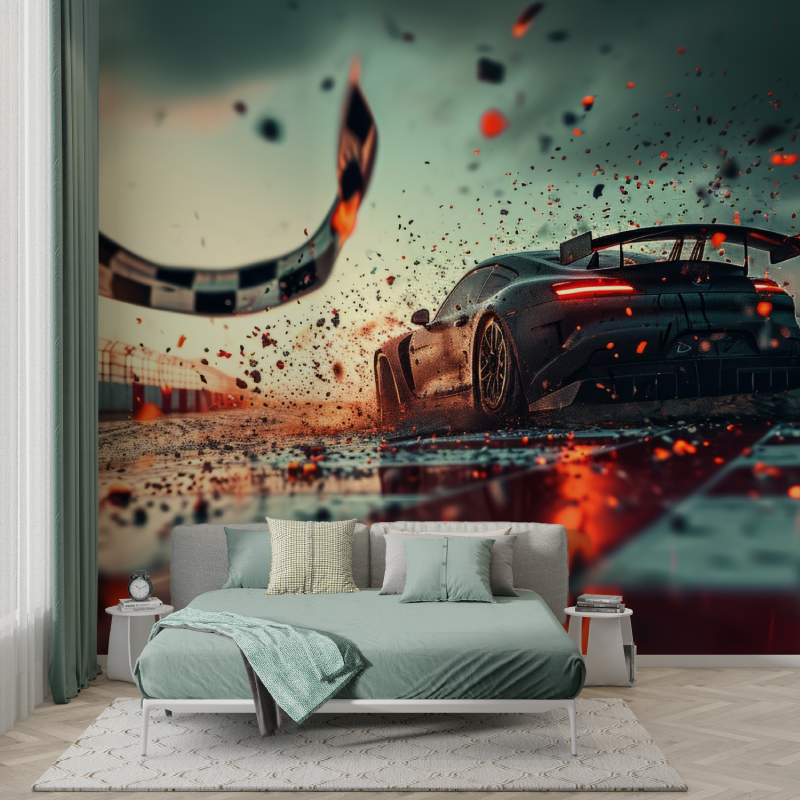 Papier peint voiture jeu video murs