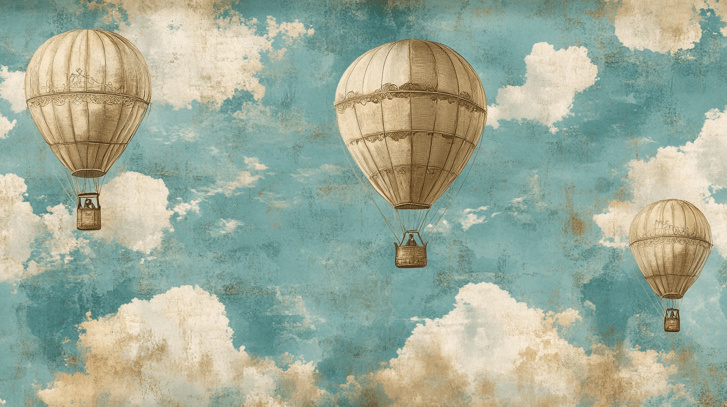 Papier Peint Vintage Montgolfières