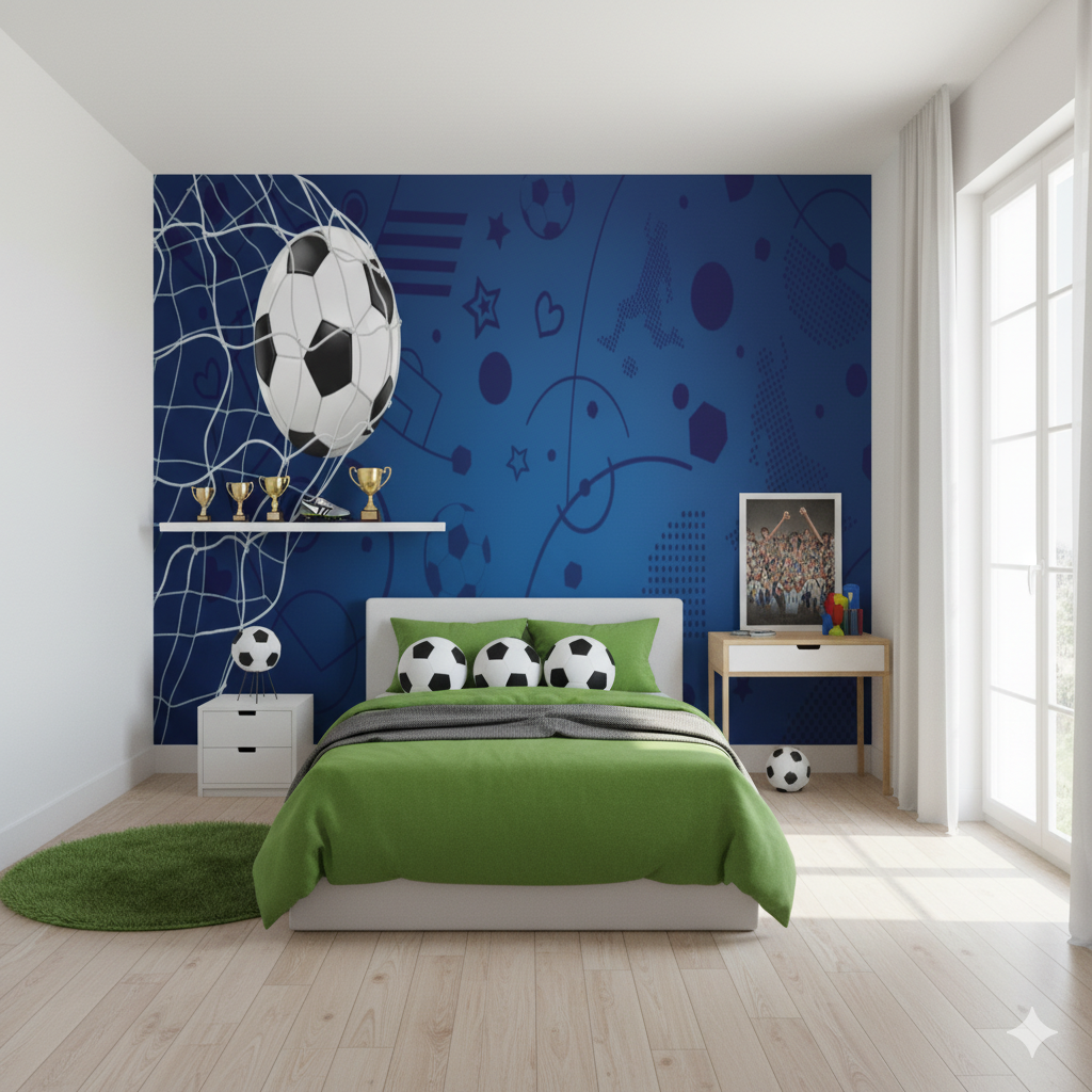 Voetbal slaapkamer behang
