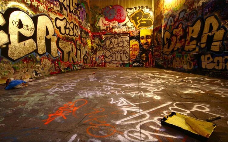 Custom Mural Wallpaper 3D Colorful Graffiti Retro Modern