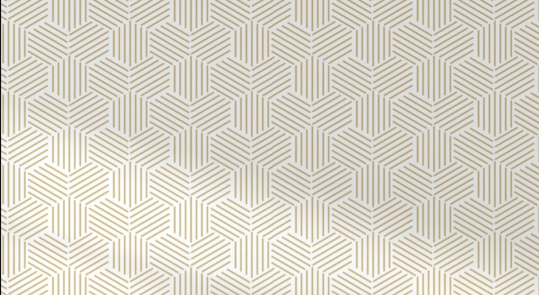 White and geometric gold wallpaper