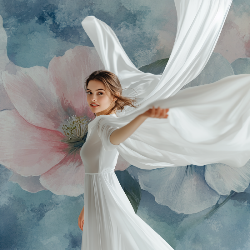 Papier peint fleur tombante modele