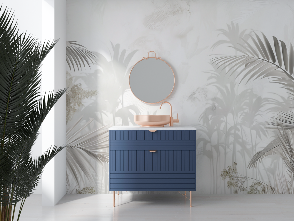 Papier peint salle de bain jungle design salle deau