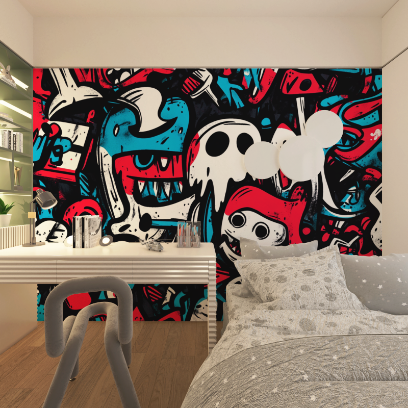 Papier peint graffiti chambre dados chambre adolescents