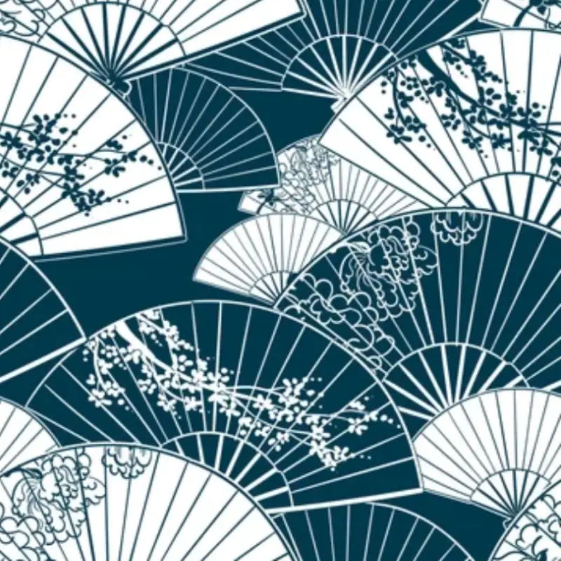 Japonais Papier Peint Motif Bleu - Second Image