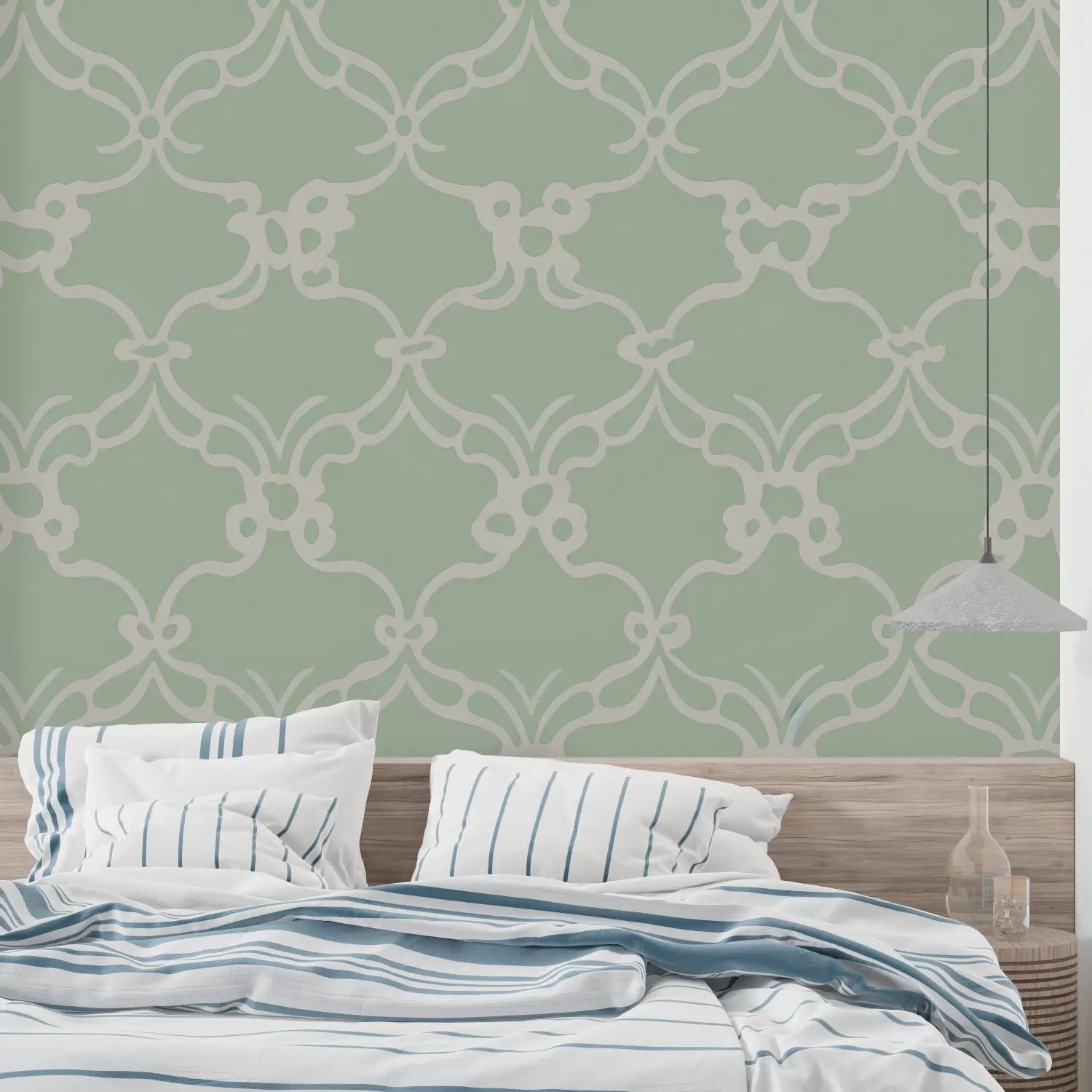 Papier Peint Baroque Vert - mural