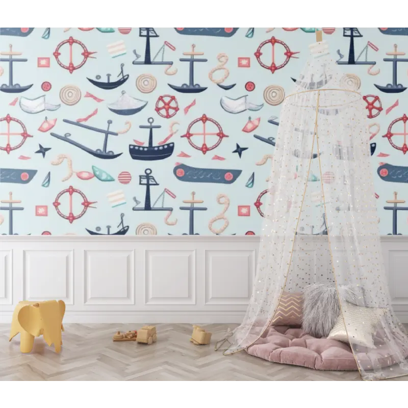 Babybehang met nautisch patroon - Second Image