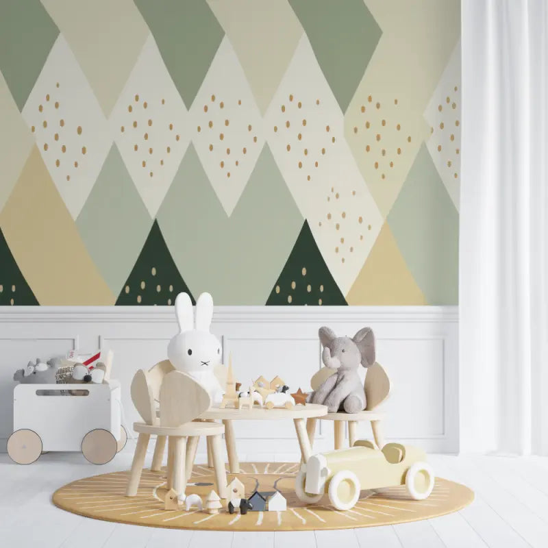 Papier peint bébé Motifs géométriques scandinaves - chambre bébé