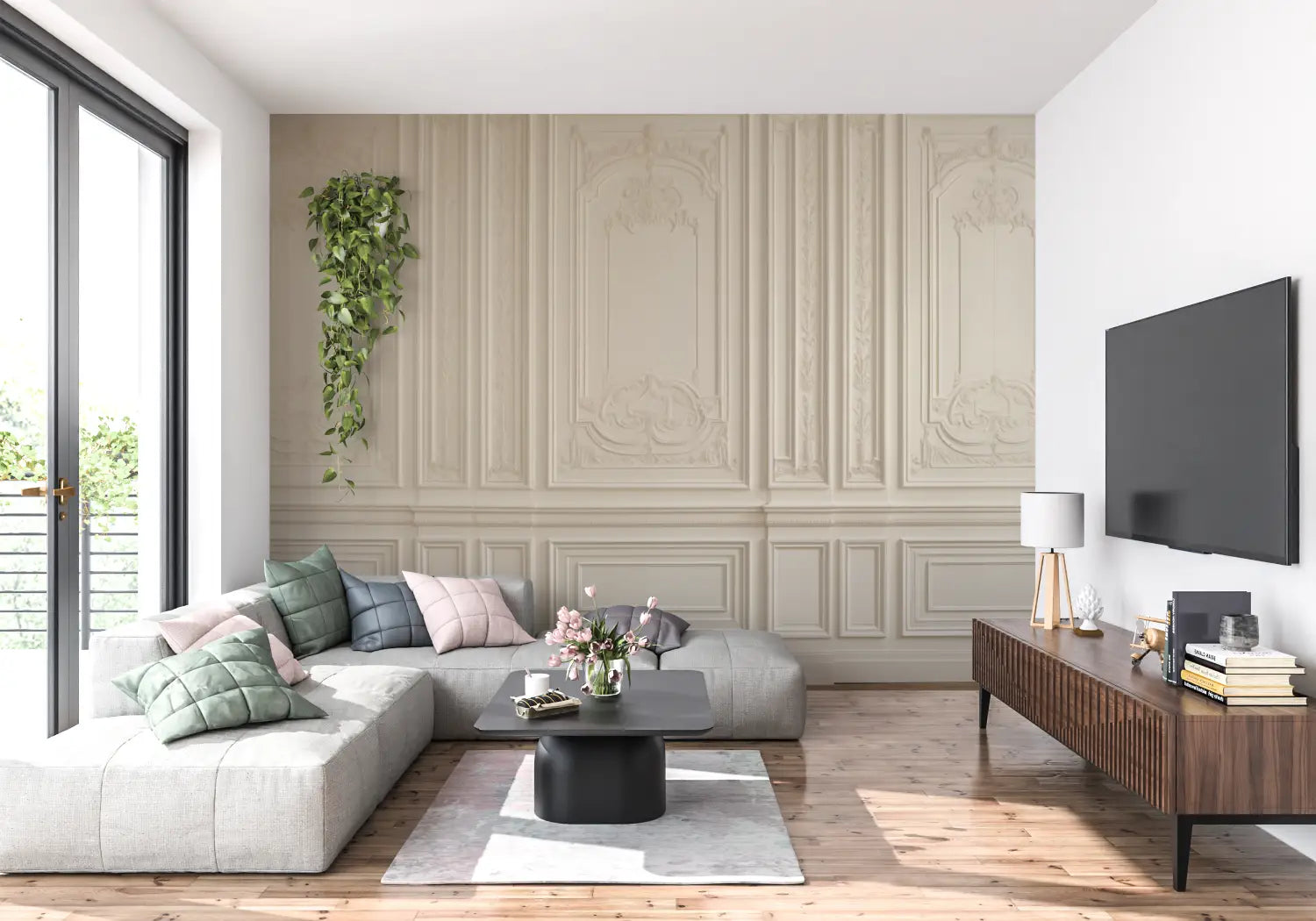 Trompe L Oeil Woodwork Wallpaper - Second Image