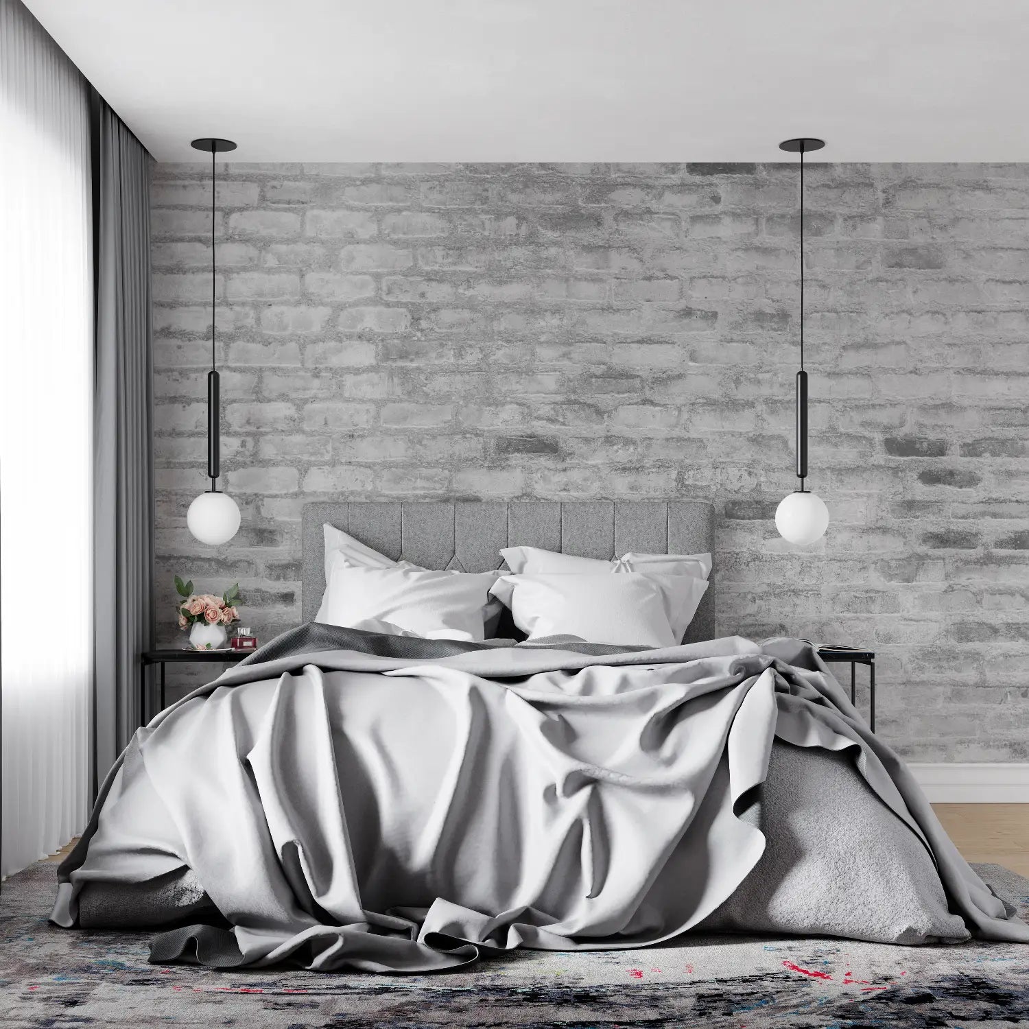 Papier Peint Brique Gris Salon - tendance mur