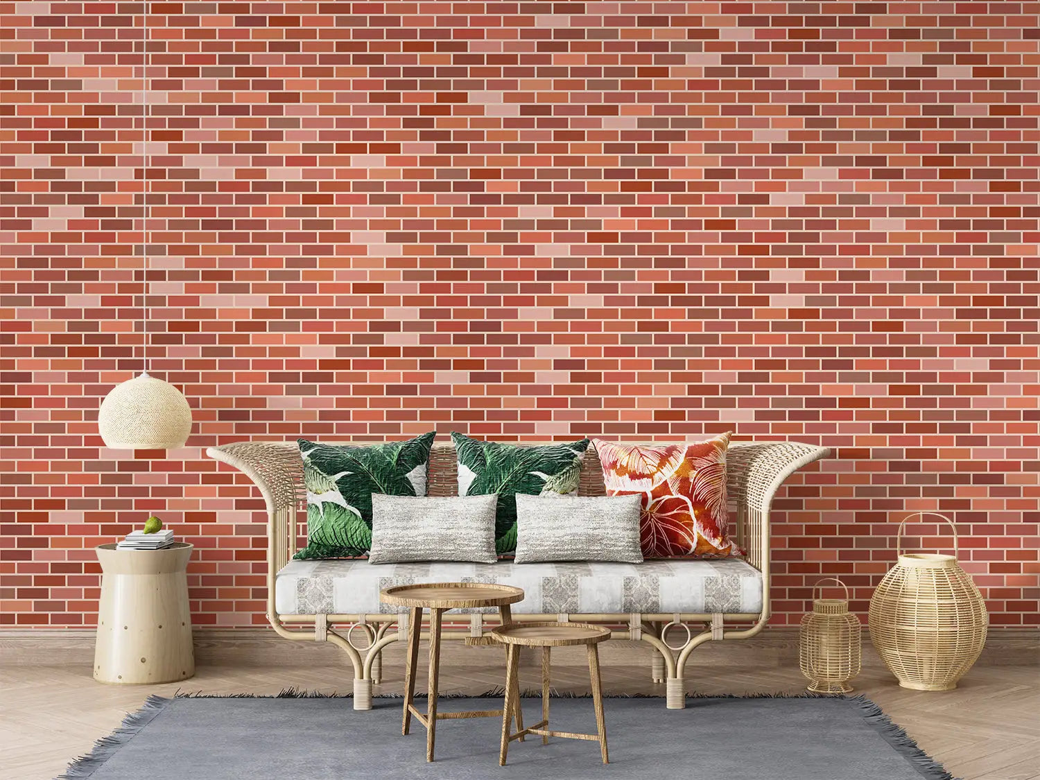 Red and White Brick Wallpaper - Second Image