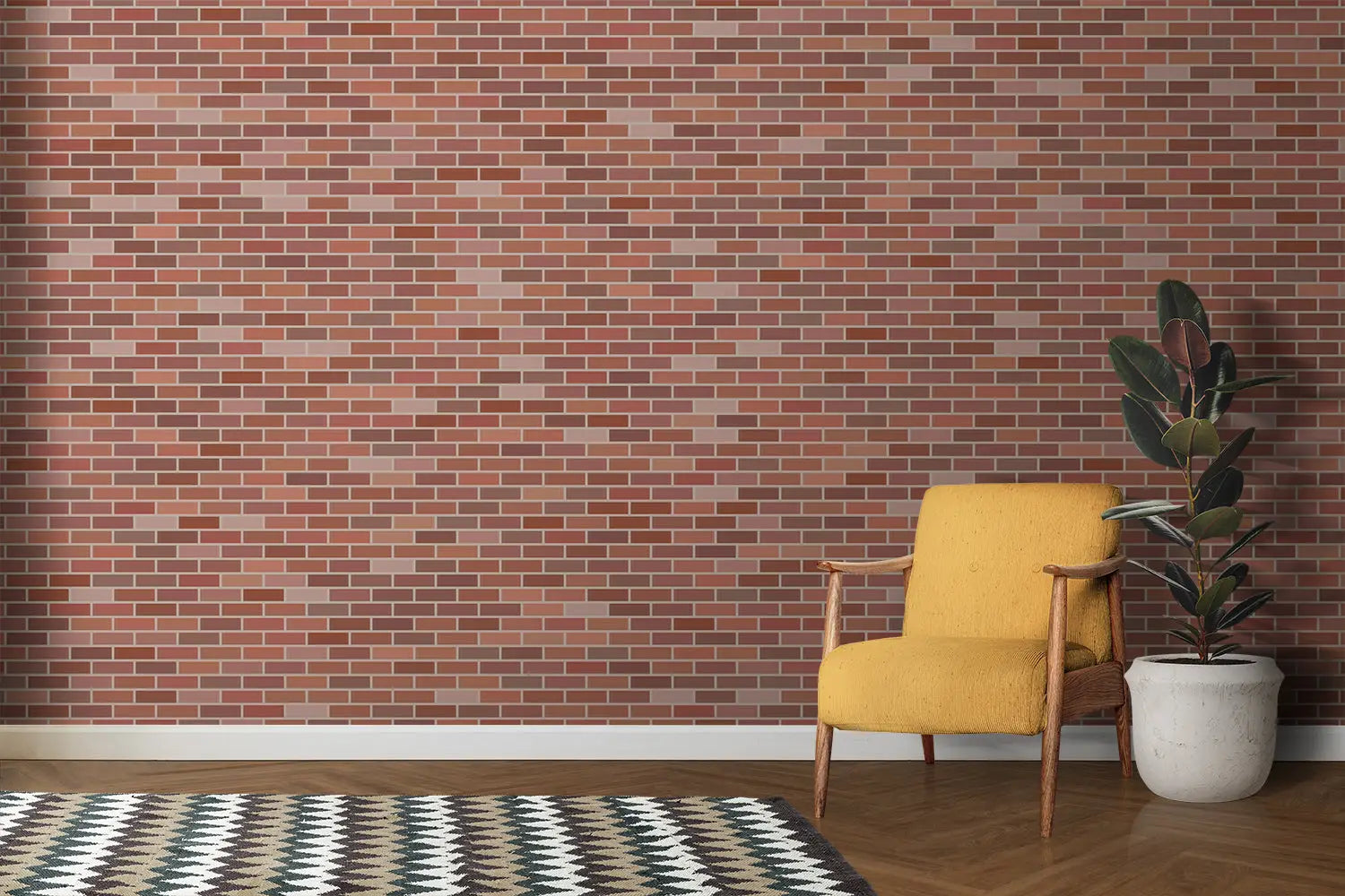 Red and White Brick Wallpaper - Second Image