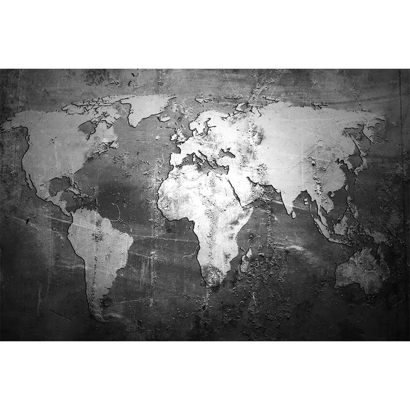 Black and White World Map Wallpaper