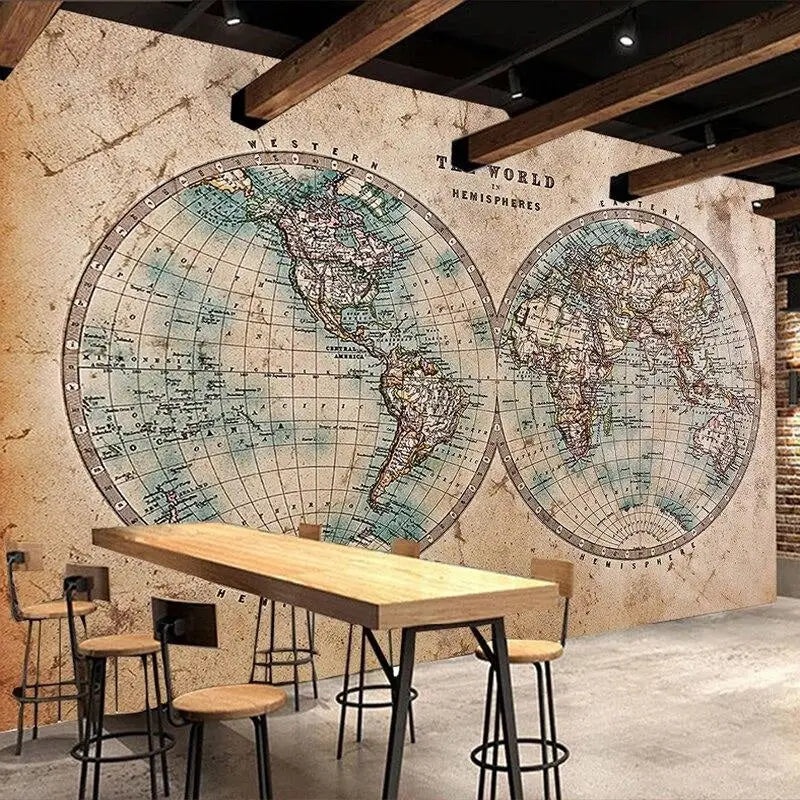 Vintage World Map Wallpaper - Second Image