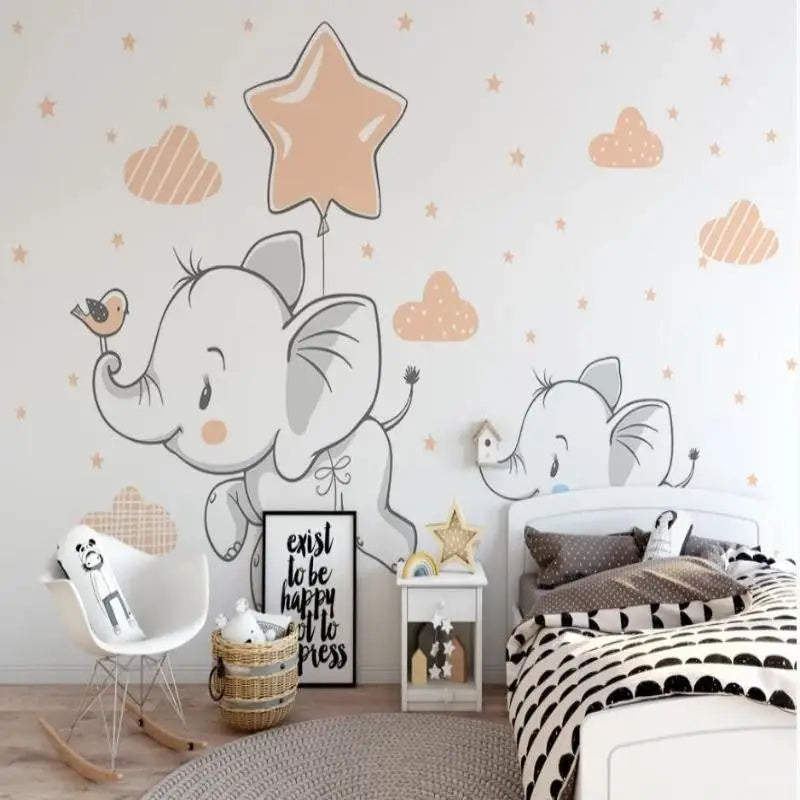 Papier Peint Chambre Bébé Thème Eléphant