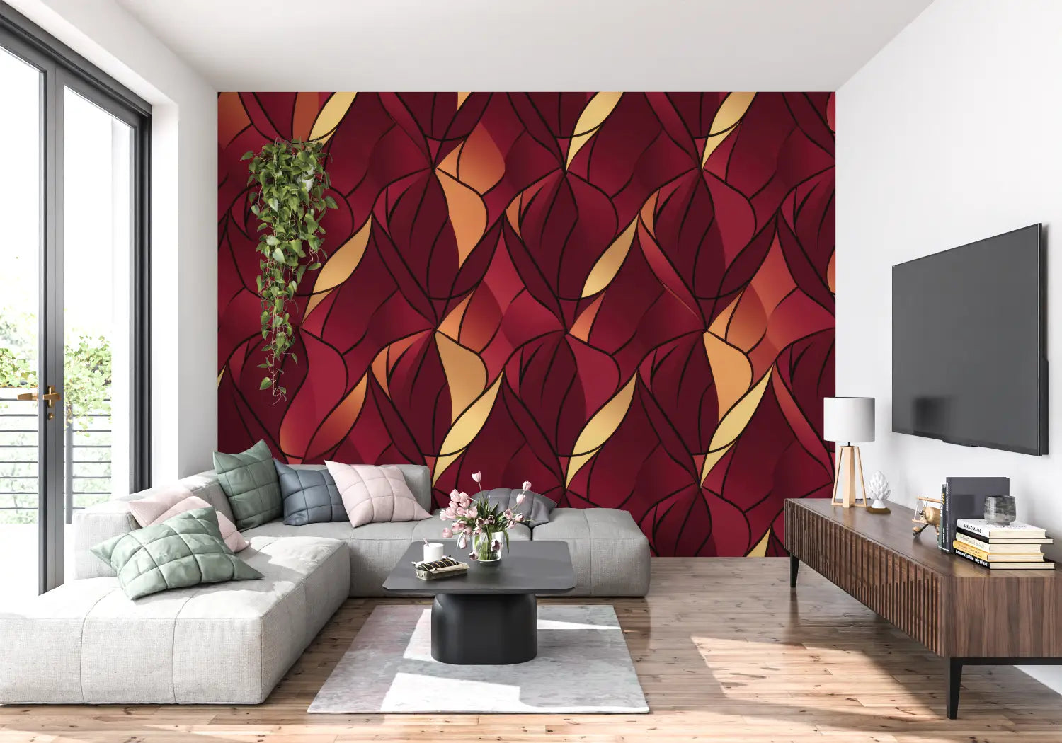 Papier Peint Deco Art Rouge - tendance mur