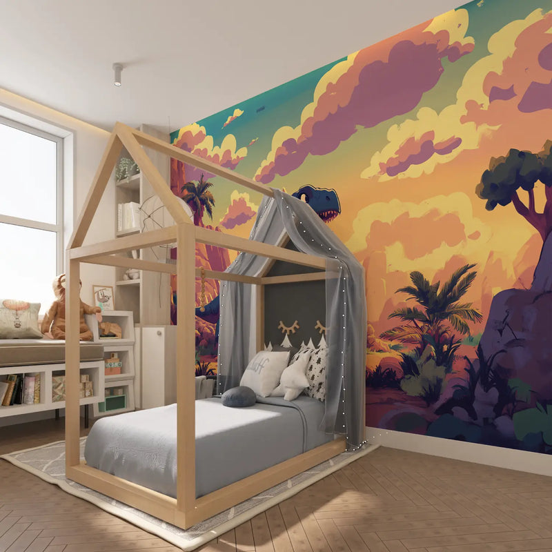 Papier Peint Dinosaure Chambre Enfants - tapisserie garçon