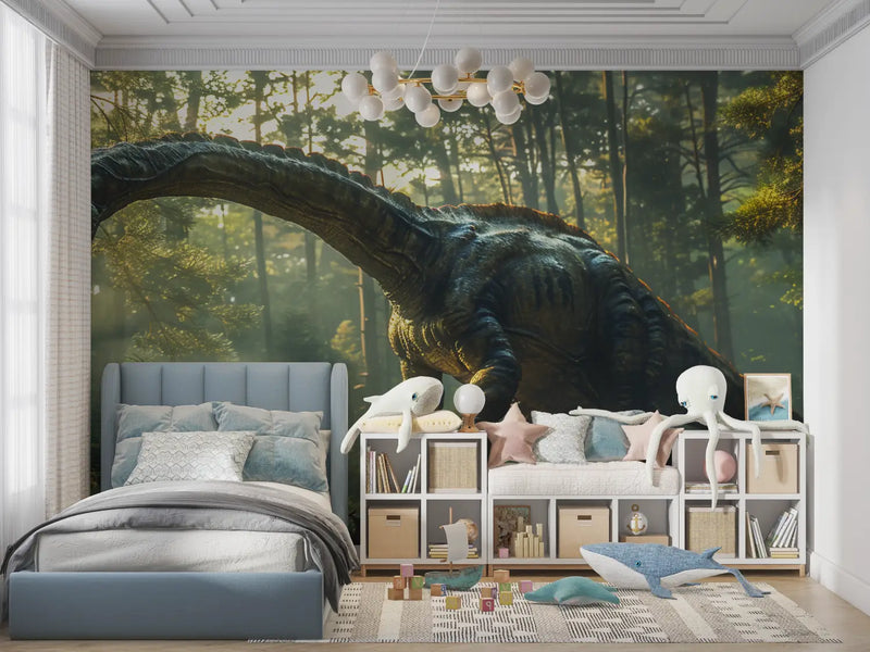 Papier Peint Dinosaure Sauropod - chambre de garçon