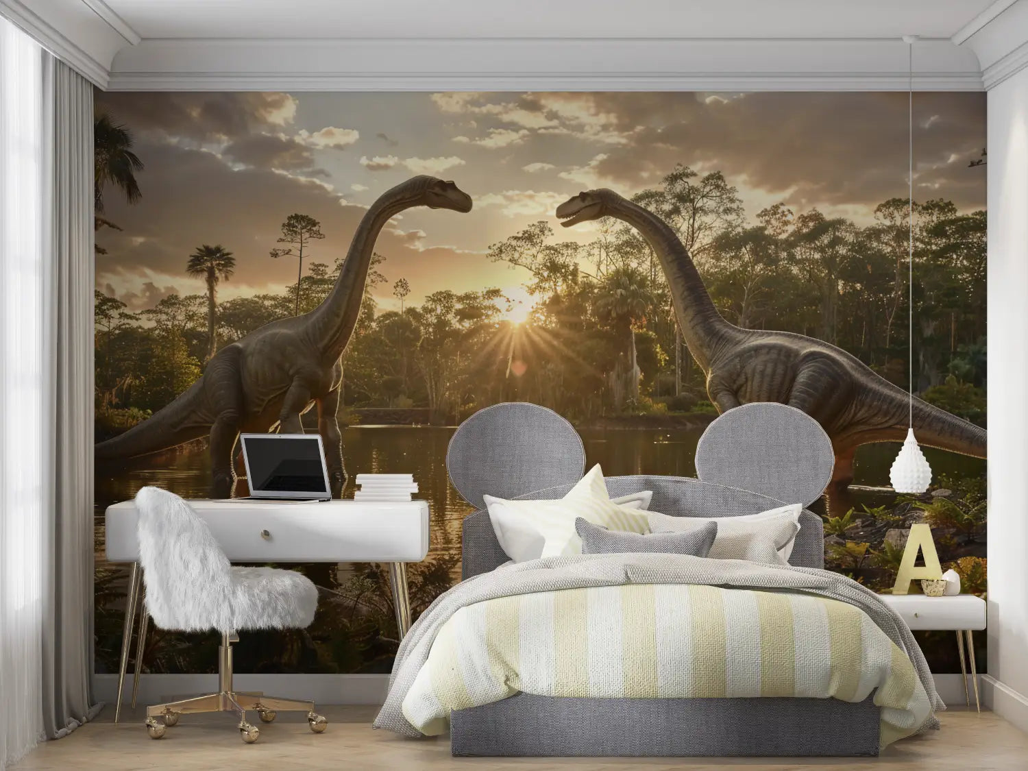 Papier Peint Dinosaure Sur Mesure - mur chambre panoramique