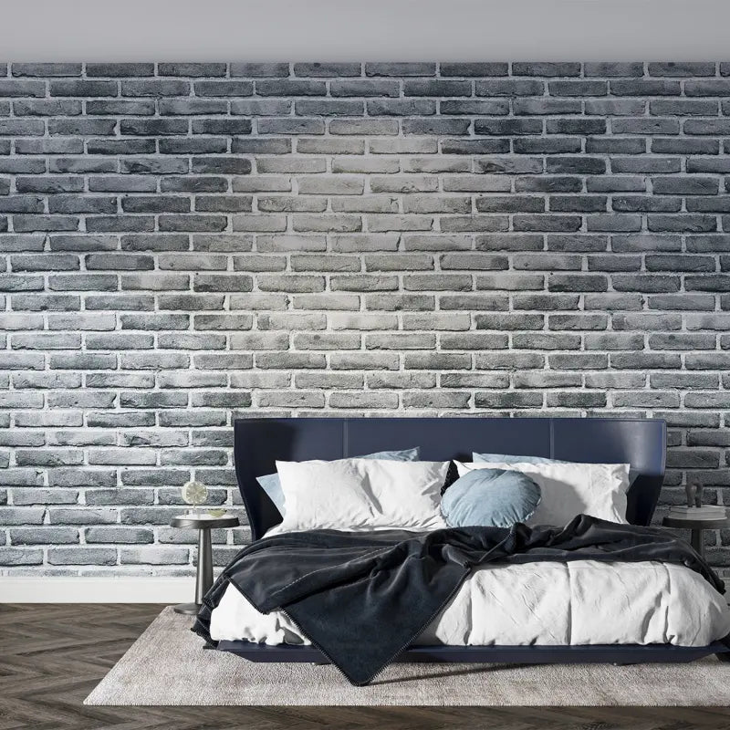 Gray Brick Effect Wallpaper - Second Image