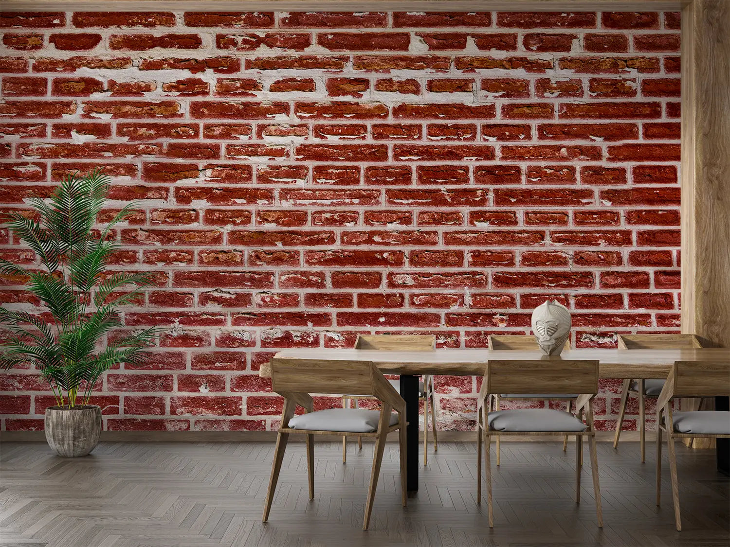 Red Brick Effect Wallpaper - Second Image