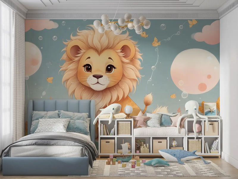 Papier Peint Enfant Lion - chambre petit