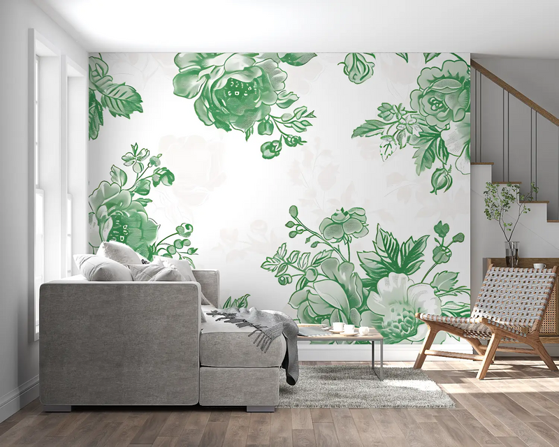 Papier Peint Floral Vert - tendance 2024