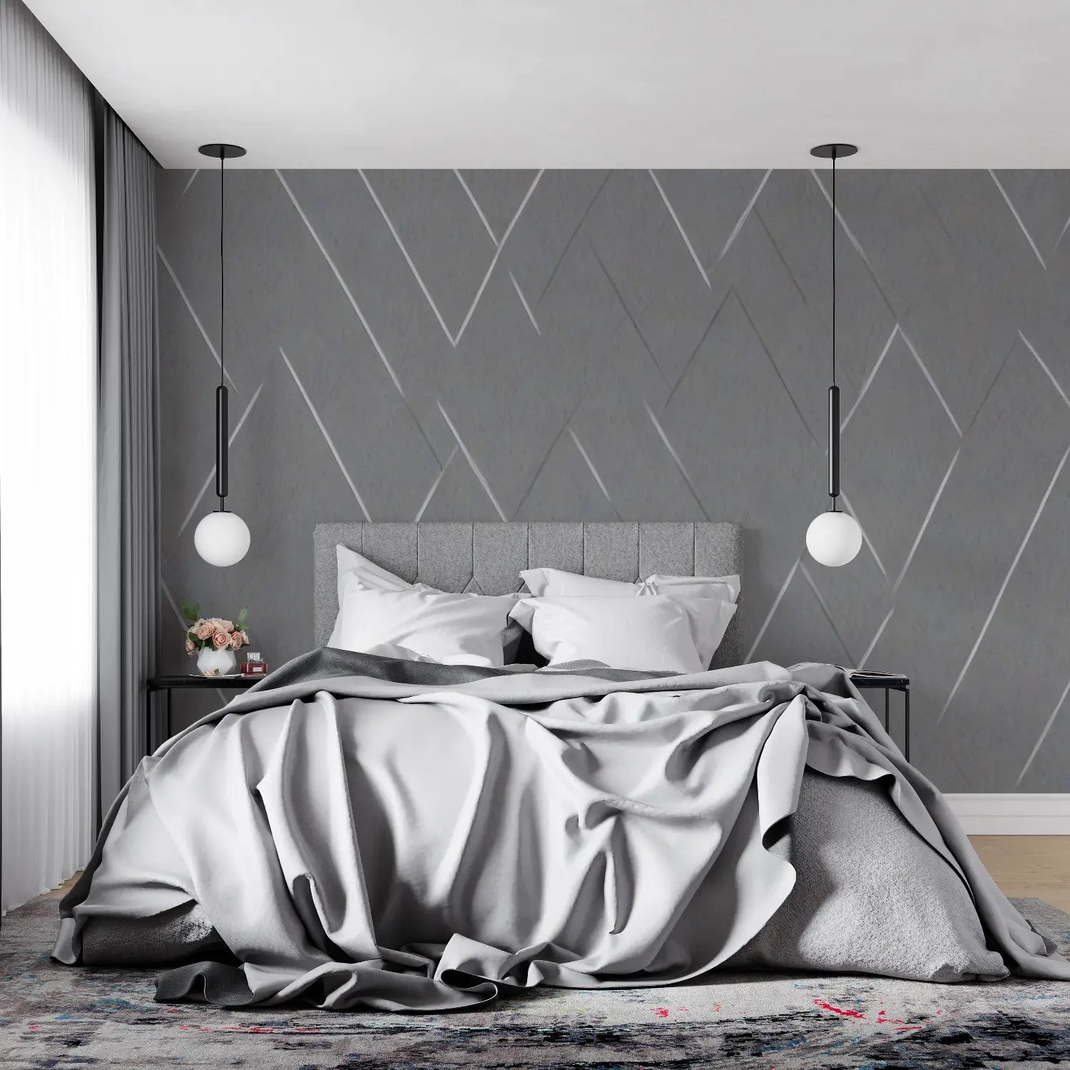 Papier Peint Gris Clair Motif - tendance mur