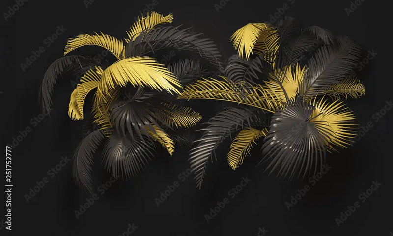 Black and Gold Jungle Wallpaper