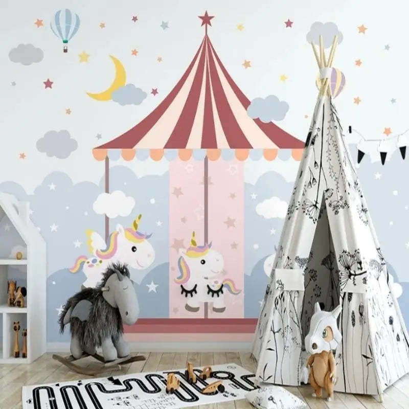 Papier Peint Licorne Carrousel 4 murs - Second Image