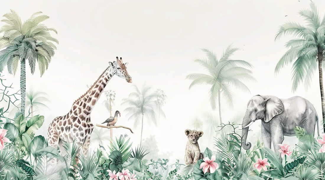 Tropische safari baby wallpaper